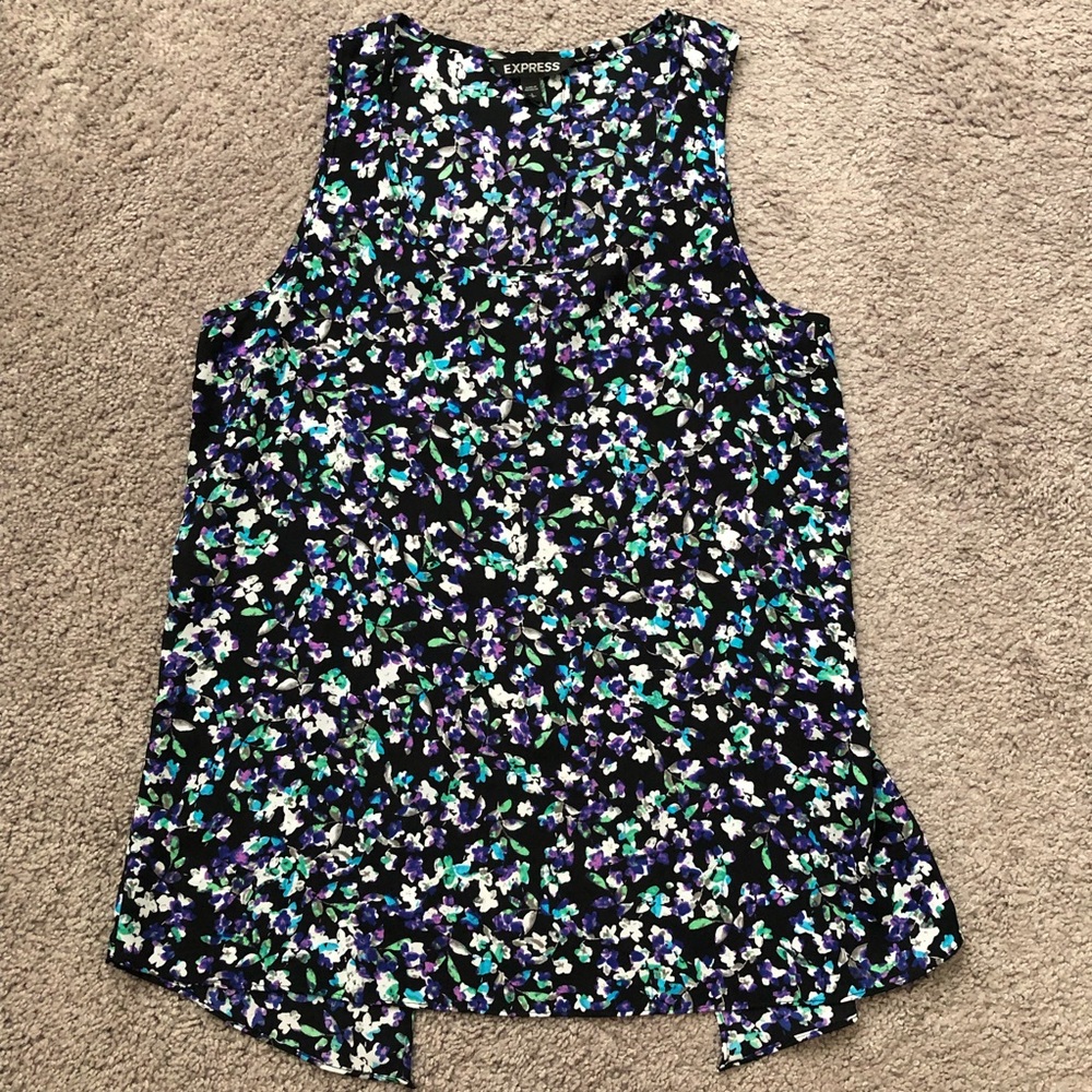 Floral Open Back Express Tank
